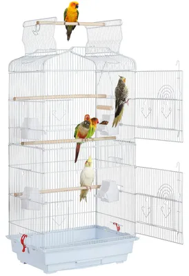 Image de Cage à oiseaux 591824 blanche, 46 x 35 x 92,5 cm, blanche