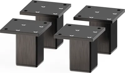 Produktbild von sossai Aluminium Möbelfüße MFV2 | 4er Set | Vierkant-Profil: 38 x 38 mm | Farbe: Schwarz | Höhe: 60mm