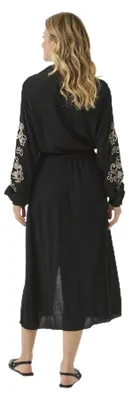 Produktbild von Cream Damen Women's Shirt Dress V-Neck Buttons Regular Fit Maxi Length Long Slee