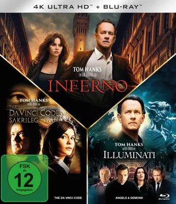 Zdjęcie produktu dla Illuminati / Inferno / The Da Vinci Code (3 4K-UHDs + 3 Blu-rays)