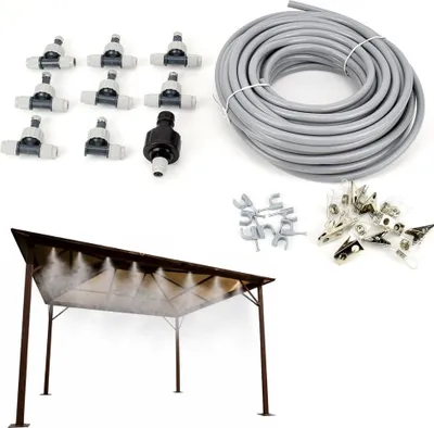 Produktbild von Wassernebel Sprühsystem Sprühnebel Kühlung Outdoor Nebel Kühlsystem Außenbereich Terassen Nebelsystem Benebelungsanlage Nebeldusche Garten Nebeldüse Kühlung