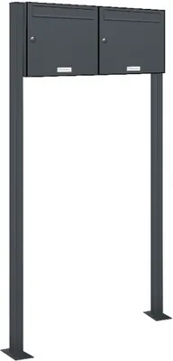 Produktbild von 2er Standbriefkasten Anlage Freistehend RAL 7016 - Anthrazit