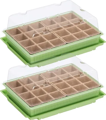 Two identical mini greenhouses are stacked on top of each other.
