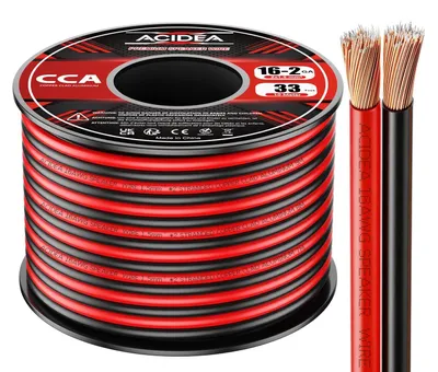 Obrázok produktu pre Audio kábel pre reproduktory – 2 x 1,5 mm² – 10 metrov kábla pre reproduktory vyrobený z medi CCA, vhodný pre stereo systémy, izolované reproduktory a pod. Spárovaný audio kábel