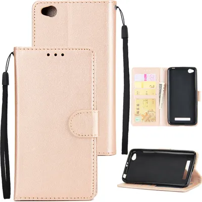 Produktbild von Ultra Slim Shockproof Full Protective Case mit Geldbörse Slot für Xiaomi Redmi 5A Golden