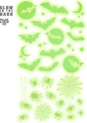 Produktbild von WIDMANN Deko Leuchtende Glow in the Dark Halloween Sticker 21x15cm