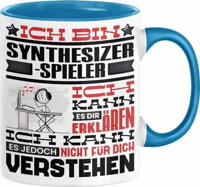 Produktbild von Synthesizer-Spieler Geschenk Tasse Lustige Geschenkdiee für einen Synthesizer-Spieler Geburtstag Ich Bin Synthesizer-Spieler Ich Kann Es Dir Erklären Aber Nicht Für Dich Verstehen (Blau)