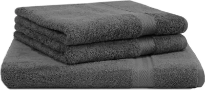 Produktbild von Betz 3-tlg. Saunatuch Set PREMIUM 1 Saunatuch 2 Handtücher 100%Baumwolle  Farbe: anthrazit grau