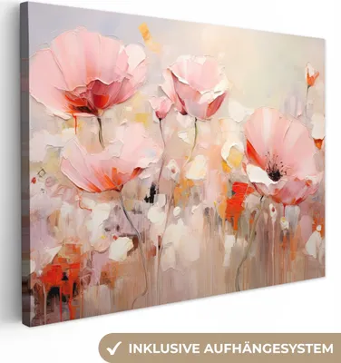 Obrázek produktu pro OneMillionCanvasses® - plátno obrazy - květiny - akvarel - růžová - abstraktní - umění, nástěnné umění, nástěnné dekorace obrazy obývací pokoj, 120x90cm