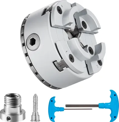 Produktbild von SucceBuy KP2-3/4 Drehfutter, 4-Backen 2,75 Durchmesser, selbstzentrierendes Werkzeug für Präzisionsbearbeitung, Metalldrehmaschinenzubehör für Schleif- und Fräsmaschinen
