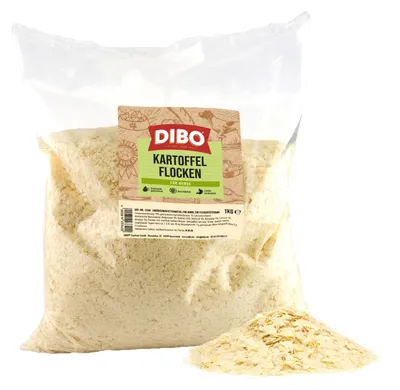 Productafbeelding van Aardappelvlokken, 1 kg verpakking, voedingssupplement voor een gezonde, natuurlijke voeding