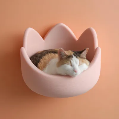 Kawaii-Kronen-Katzenwandbett – Decords Katzenwandbett, Produktansicht 1