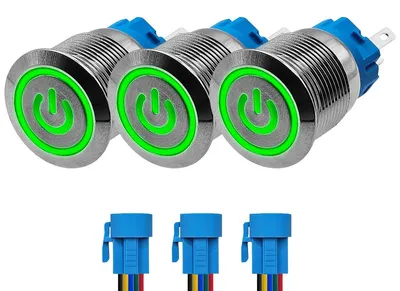 Produktbild von ProRide Drucktaster ON/OFF 12/24V, 19 mm, grün, wasserdicht, 3 Stück