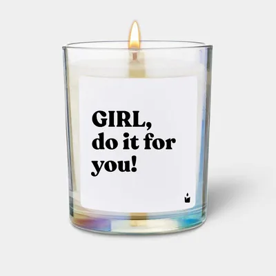 Produktbild von ChattyCandles Duftkerze Rainbow Woody Girl, do it for you!