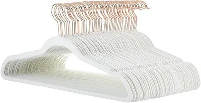 Image de Lot de 50 cintres en ivoire/or rose - antidérapants