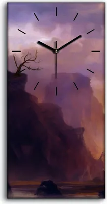 Produktbild von Wandbild Leinwand Bilder Wanduhr 30x60 Malerei Abstrakte Berge Wolken Natur - schwarze Hände