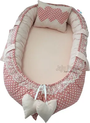 Produktbild von Jaju Baby Babynestchen mit Kopfkissen Baumwolle gepunktet 100 x 60 cm