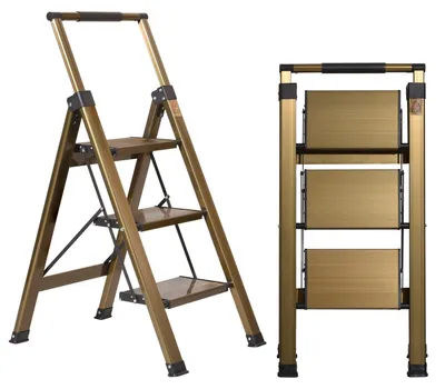 Productafbeelding van Inklapbare Aluminium Trapladder met Leuning en 3 Treden
