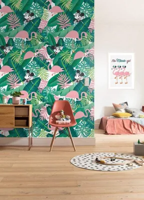 Zdjęcie produktu dla Tapeta flizelinowa Komar "Minnie Tropical" - rozmiar: 200 x 280 cm (szerokość x wysokość), 4 panele