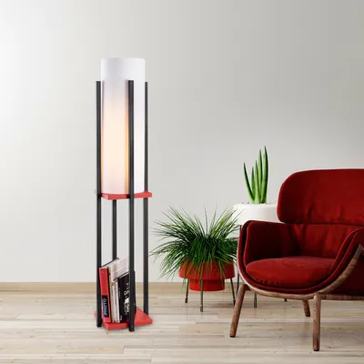 Produktbild von Opviq, 7131- 7131LMP, Schwarz,rot, Stehlampen, 25 x 25 x 130 cm, Metallkörper