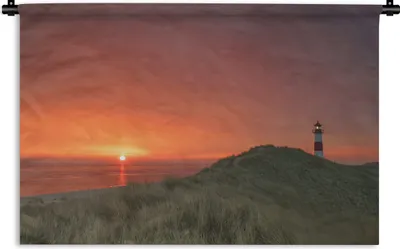 Produktbild von MuchoWow® Wandteppich Wandbehang Deutschland - Leuchtturm - Wattenmeer 60x40 cm Tapisserie Dekoration Wandtuch - Wanddekorationen