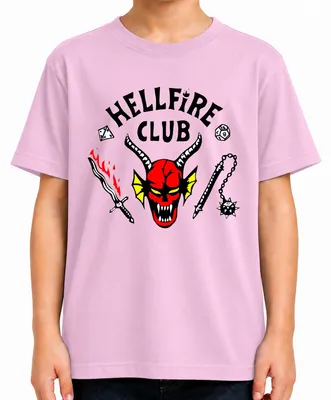 Produktbild von HELLFIRE CLUB Dämon Schädel Hörner D20 Flammenschwert Rollenspiel Kinder T-Shirt, Pink, 104