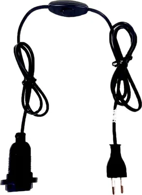 Imagen del producto de Cable para lámpara E14, con interruptor, de alta calidad, fabricado en plástico y metal, color