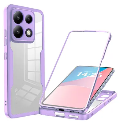 Produktbild von 360 Grad Rundum Schutz Handyhülle für Xiaomi Redmi Note 13 Pro 5G Full Cover Vollschutz Case Farbe: Violett