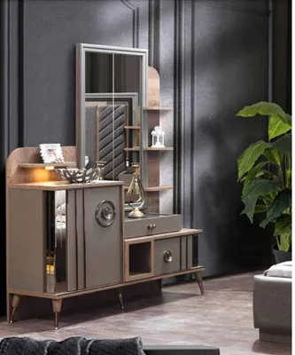 Produktbild von Design Schminktisch mit Spiegel Luxus Schlafzimmer Möbel 2tlg. Neu