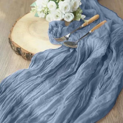 Immagine prodotto di Famanu Tovaglioli da tavolo blu - Set da 2 pezzi, 90 x 300 cm