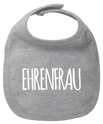 Produktbild von Huuraa Baby Lätzchen Ehrenfrau Jugendwort Heather Grey Klettverschluss  Baumwolle Latz Geschenkidee