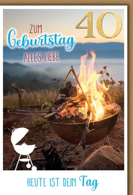 Produktbild von 40. Geburtstag - Glückwunschkarte im Format 11,5 x 17 cm mit