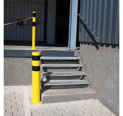 Produktbild von Rammschutzpoller Absperrpfosten Ø 159,0 x 1200 mm Stahl - gelb schwarz - zum Aufdübeln
