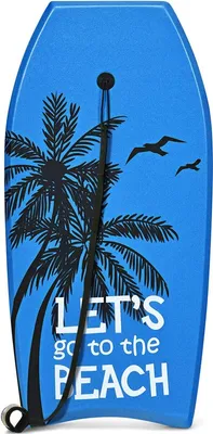 Produktbild von Bodyboard mit 90 cm Sicherheitsleine, bis zu 85kg belastbar, Surfbrett aus XPE & HDPE &EPS, Surfboard für Erwasche & Kinder ab 14, 105× 51× 6 cm