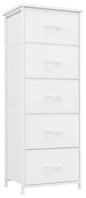 Produktbild von Stoffkommode mit 5 Schubladen Weiß 30x42x114,5 cm