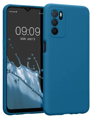 Produktbild von kwmobile Slim Case kompatibel mit Oppo A16 / A16s / A54s Hülle - Handyhülle aus Silikon in Karibikblau
