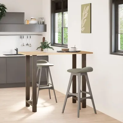 Image de vidaXL Pieds de table de bar acier naturel 2 pcs. 60x(110-111) cm acier