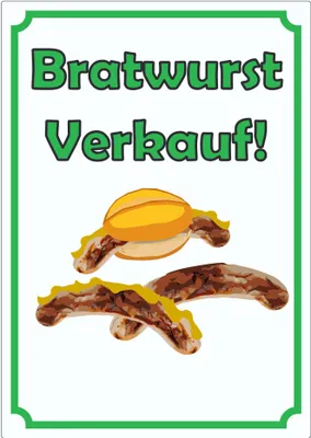 Produktbild von Bratwurst Werbeaufkleber Aufkleber Hochkant A7 (74x105mm)