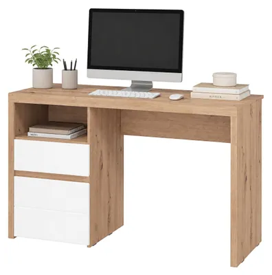 Produktbild von Flam - Schreibtisch, 127x52x77h cm Eiche Braun, 2 Schubladen
