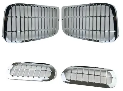 Productafbeelding van Set roosters voor koplamp en mistlamp Mercedes Actros MP2 MP3 chroomlook | A9438260359, A9438260259, 2003-2011