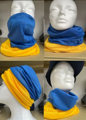 Produktbild von Ukraine Schal Halstuch Solidarität Україна Ukrajina Fahne Flagge Mütze Kappe Maske Multifunktionstuch UK blau gelb