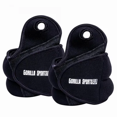Produktbild von GORILLA SPORTS® Gewichtsmanschetten - Paar, 2 x 0,5kg, mit Daumenschlaufen und Klettverschluss, Verstellbar - Handgelenkgewichte, Fußgelenkgewichte, Laufgewichte