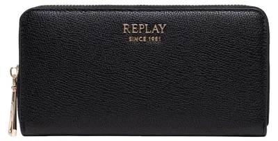 Image de REPLAY porte-monnaie Zip Around Wallet Black noir
