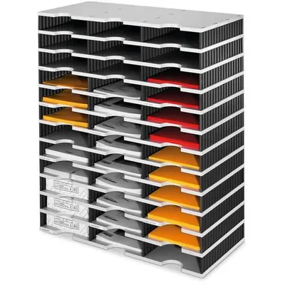 Produktbild von styro Grundeinheit styrodoc trio 36 Fächer schwarz / grau