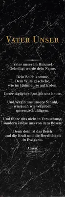 Produktbild von Vater Unser - Schwarzer Marmor - Religion Slim Poster - Größe 30,5x91,5 cm