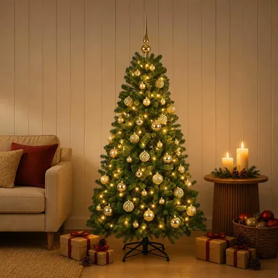 Imagen del producto de Árbol de Navidad artificial con bolas 120 cm 150 LED