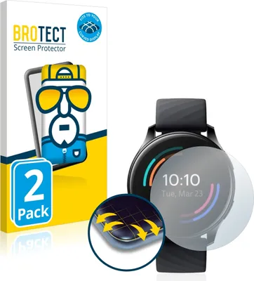 Produktbild von 2x BROTECT Fullscreen Schutzfolie für OnePlus Watch Displayschutz Folie Fullcover Klar Transparent