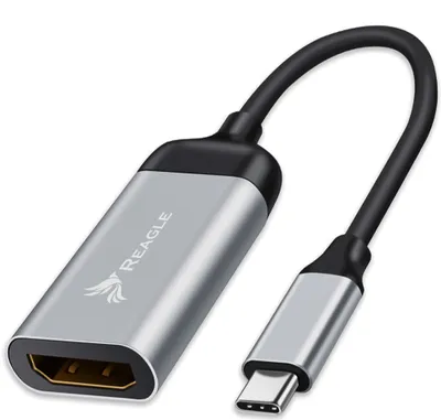 Produktbild von REAGLE Adapter USB Typ C Stecker auf HDMI 4K 60Hz Buchse Kompatibler Monitor, Computer, Tablet, Mac USB C MHL IPHONE SAMSUNG