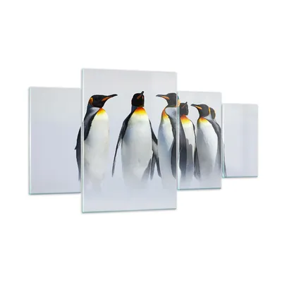 Produktbild von Bilder auf glas - Pinguine Winter Schnee Spaziergang - 160x90cm - Glasbilder - Wandbilder - Kunstdruck - Wanddekoration aus Glas - Glas Bilder - Wandbild auf Glas - GDL160x90-2893
