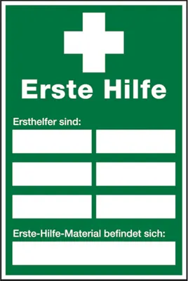 Produktbild von Dreifke® Aushang, Erste Hilfe - Ersthelfer | PVC | 200x300 mm, 1 Stk